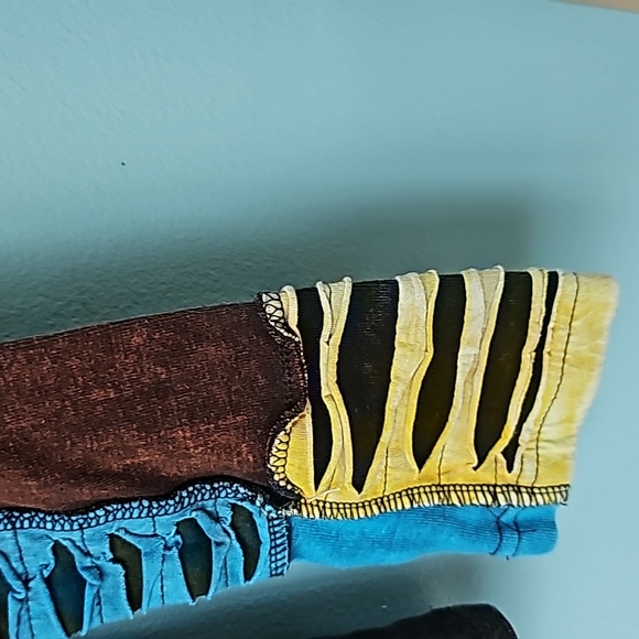 SEVENTH AVENUE | Hippie Patchwork Razor Cut Gypsy Hooded Jacket Bohemian, Size M - Picture 8 of 9